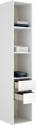 Image de Claymont - Grande Armoire, 45x205h cm Blanc, 3 Étagères