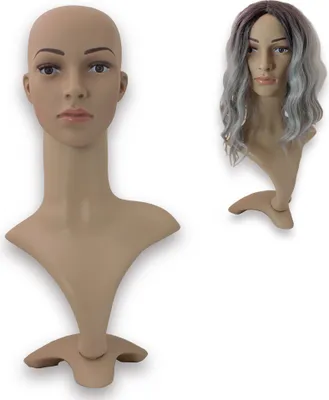 Produktbild von Perückenkopf Weiblich Perrückenständer Schaufensterpuppen Kopf Dekokopf Mannequin 53cm MS-19250