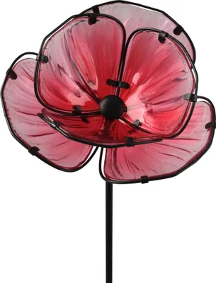 Produktbild von Kaemingk Gartenstecker Blume Glas rosa 91 cm