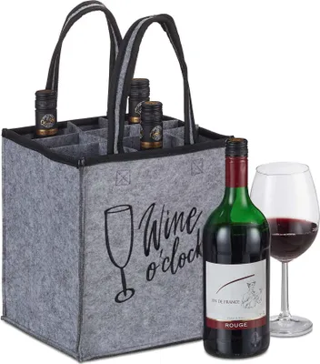 Image de Sac à bouteilles en feutre pour 9 bouteilles de vin