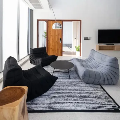 Produktbild von Sofa Liegesessel Sessel mit Armlehnen Schlicht Wohnzimmer Vielseitig Grau 3-Sitzer