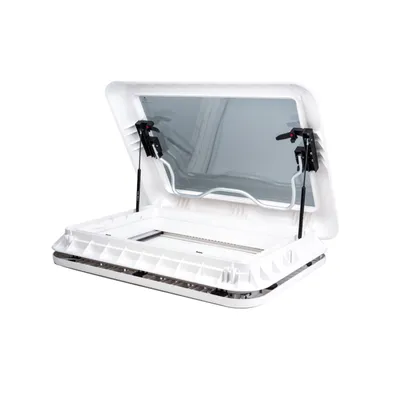 Produktbild von Carbest Dachhaube 70x50 cm mit Zwangsbelüftung + LEDs für Caravan Wohnwagen