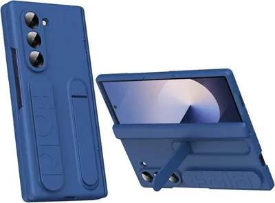 Obrázek produktu pro Ochranný kryt pro Samsung Z Fold 6, neviditelný stojánek, ochrana proti otiskům prstů, ochrana pantů, modrý
