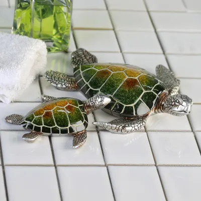 Produktbild von Casablanca Schildkröte Josie Poly,grün/silber L.10cm Breite: 10 cm 79403