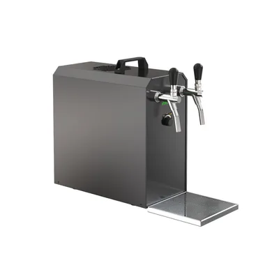 Produktbild von Untertheken Komplett Set - Zapfanlage STREAM 50K mit Luftpumpe Bierkoffer, Bierzapfanlage, Durchlaufkühler 2-leitig Trockenkühler, bis zu 55 Liter/h - BLACK EDITION, Zapfkopf:ohne,Zapfkopf 2:Dreikant