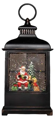 Productafbeelding van Lantaarn kerstman 27x12,5 cm zwart Anna's Collection