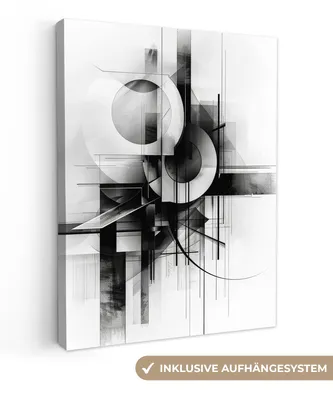 Obrázek produktu pro OneMillionCanvasses® - Obrazy na plátně - Abstraktní - Umění - Moderní - Černobílá, nástěnná malba, nástěnné dekorace obrazy obývací pokoj, 60x80cm