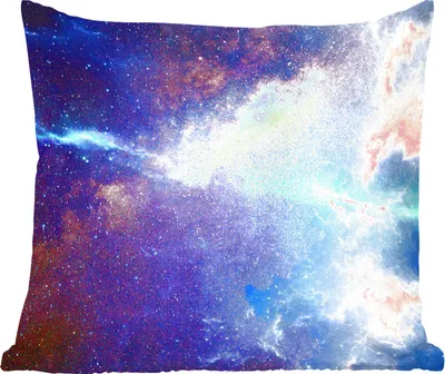 Produktbild von MuchoWow® Zierkissen Sofakissen Wohnzimmer Dekokissen 50x50 cm Sterne - Weltraum - Blau - Komfort - Sofakissen
