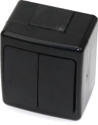 Produktbild von Aufputz Serienschalter Lichtschalter Schalter Feuchtraum IP44 schwarz serie BETA