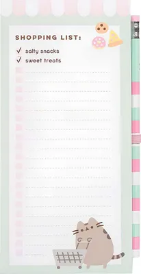 Immagine prodotto di Pusheen - Blocco note magnetico / lista della spesa per il frigorifero + matita (10 x 21 cm)