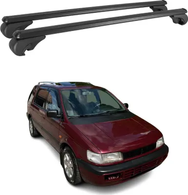 Image de Barres de toit transversales pour Mitsubishi Space Wagon 1998-2003 noir ABE