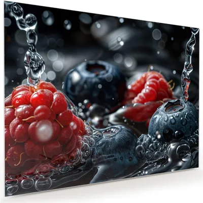 Produktbild von Glasbild 120x90cm in XXL für Wohnzimmer, Schlafzimmer Motiv Früchte im Wasser