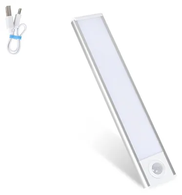 Image de Lampe rechargeable avec détecteur de mouvement, éclairage LED magnétique, 20 cm, 3 couleurs