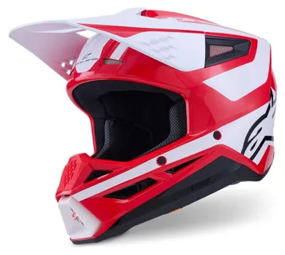Image de Casque Alpinestars SM3, coloris rouge/blanc/bleu/noir, taille XS