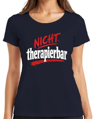 Obrázok produktu pre Tričko s nápisom "Neriešiteľné, ale zábavné", sarkastické vyjadrenie, humor, dámske tričko, tmavomodrá farba, veľkosť S