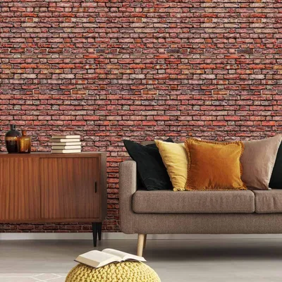 Produktbild von Muralo XXL Selbstklebende FOTOTAPETE Rotes Backsteinmuster 3D Effekt Dekor (B) 360 cm x (H) 240 cm Tapete Wandtapete WOHNZIMMER SCHLAFZIMMER 4792