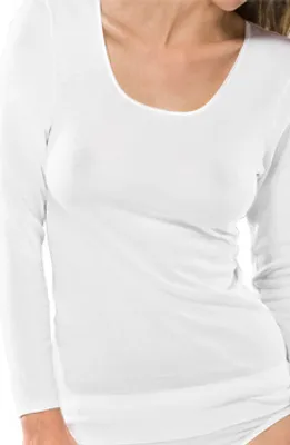Produktbild von Schiesser unterhemd shirt langarm Feinripp - Luxury Weiss 40