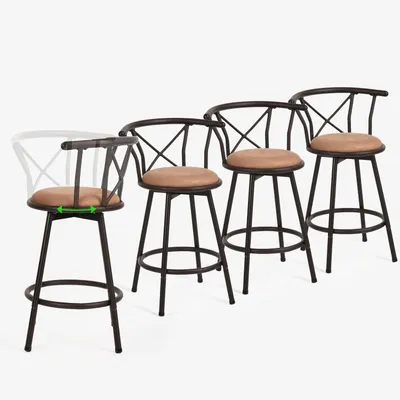 Produktbild von Barkruk - Barhocker - Küchenhocker - Bistrohocker - Drehstuhl - 360° schwenkbar
