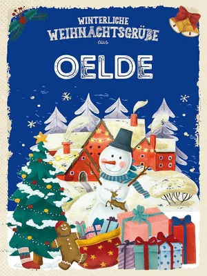 Produktbild von vianmo Holzschild 40x30 cm Weihnachtsgrüße OELDE Fest