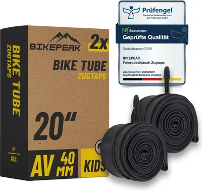Produktbild von BikePeak 2x Fahrradschlauch Zugtaps Kids 20 Zoll AV-40mm 40/62-406 - 2er Set