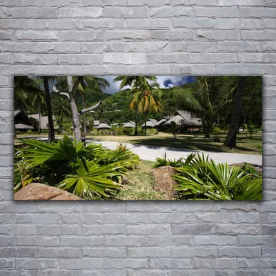 Produktbild von Glasbilder 120x60 Wandbild Druck auf Glas Blätter Palmen Natur
