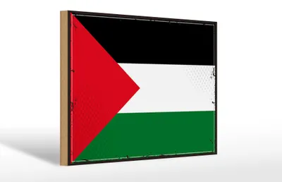 Produktbild von Holzschild Flagge Palästinas 30x20cm Retro Flag Palestine