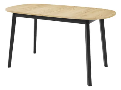 Obrázek produktu pro Oválný rozkládací jídelní stůl 150x80 cm JORIS - dub kraft zlatý / černý