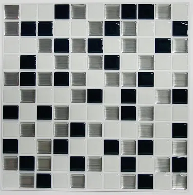 Produktbild von RoomMates - StickTILES - Mosaik Schwarz-Weiß - selbstklebende Wand- Fliesen