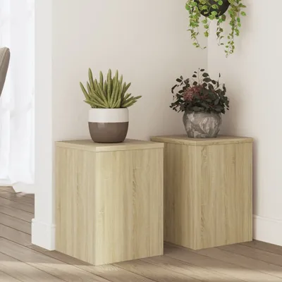 Produktbild von "2026 Promotion" Pflanzenständer - Hochbeet - 2 Stk. - Blumenkasten - Sonoma-Eiche 25x25x35 cm - Holzwerkstoff - Beete CC31168