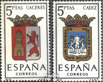 Produktbild von Briefmarken Spanien 1962 Mi 1370,1371 (kompl.Ausg.) postfrisch Wappen