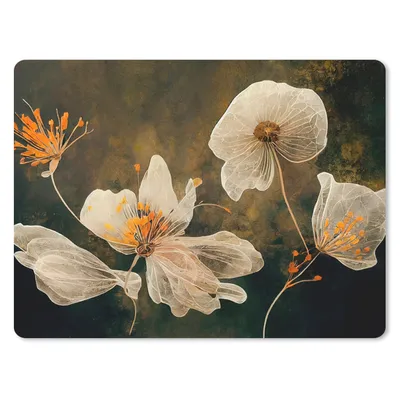Produktbild von MuchoWow® Mauspad Mousepad Blumen - Pflanzen - Natur - Illustration 40x30 cm - Mousepads - Maus Mat - Pad - Mausunterlage - Anti Rutsch