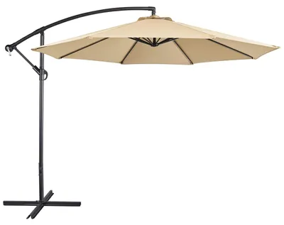 Image de Parasol déporté - Octogonale - Ø 300 cm - Beige clair - Pour terrasse, balcon et jardin