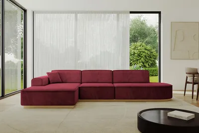 Produktbild von ALTDECOR Ecksofa in L-Form IREA-L2-v2 327x165x80 cm Bordeauxrot Corner Sofa Eckcouch Couch Wohnlandschaft Cauchsofa