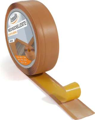 Produktbild von Weichsockelleiste selbstklebend 5 m, buche, Sockelleiste auf der Rolle, Fußleiste