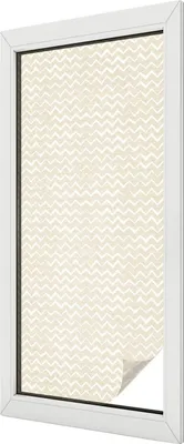 Obrázek produktu pro Vitrážová fólie na okna - 116x50 cm - vitrážový vzor - neprůhledná dekorativní fólie na ochranu soukromí - samolepicí, UV ochrana - béžová cikcak