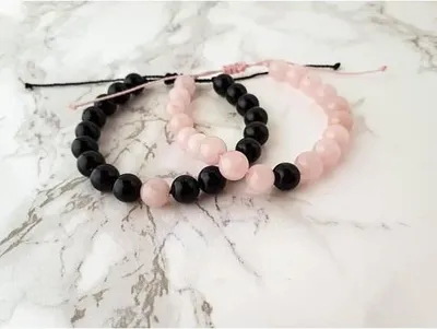 Produktbild von Armbänder für Fernbeziehungen, Partnerarmband-Set, Armbänder für Sie und Ihn, Freundschaftsarmbänder (weiß)
