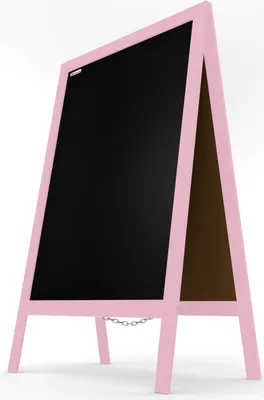 Produktbild von Kundenstopper mit pinkem Holzrahmen 118x61cm, Werbetafel, Gehwegaufsteller, Aufsteller, Straßenreiter, Kreide
