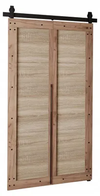 Produktbild von KierMoebel Schiebetür Komplettset QUDIO M2 Braun Craft + Sonoma 96x205x3,2 cm Wohnzimmer Schiebetür