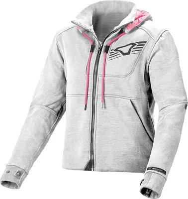 Image de Veste textile moto Macna District pour femme, gris clair, S