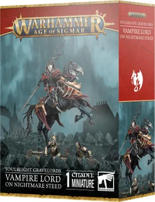 Image de Warhammer Age of Sigmar Soulblight Gravelords Seigneur vampire sur destrier de cauchemar