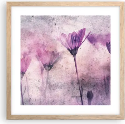 Produktbild von Gerahmtes Poster - Rahmen in heller Eiche - Blumen Rosa Vintage - 40x40 cm - Wand Bild - Wanddeko - Wandbilder - Kunstposter - Wandposter - Bilderrahmen - Bilder - Kunstdruck - P2NAC40x40-4432