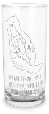 Produktbild von Mr. & Mrs. Panda Longdrinkglas Otter Kind 400 ml - Transparent - Geschenk, Glas, Mama, Wasserglas, Baby, Geburt, Familie, Mutter, Tumbler, Cocktailglas