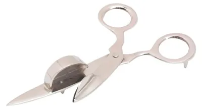 Dochtdoorn mit Kerzenschere, versilbert, 15 cm