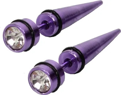 Produktbild von 3D Ohrstecker Ohrringe in der Farbe Lila