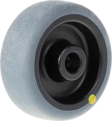 Produktbild von 50-mm-Rad mit grauem, elektrisch leitfähigem, thermoplastischem Gummi auf Polypropylen