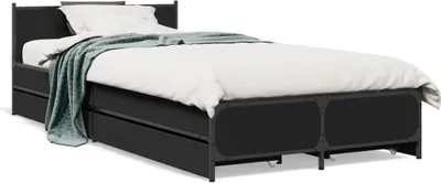 Obrázok produktu pre vidaXL Rám postele so zásuvkami čierny 90x200 cm materiál na báze dreva