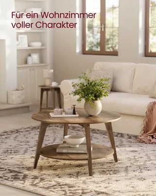 Produktbild von VASAGLE Couchtisch, Wohnzimmertisch, 80 x 45 cm, einfach zu montieren, honigbraun