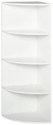 Produktbild von Eckregal mit 4 Ablagen zur Wandmontage, Holz, 39,5 x 39,5 x 120 cm, Wei?