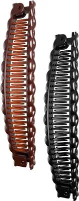 Produktbild von Stück Bananen-Haarspangen, Bananen-Haarspange für Pferdeschwanz, Vintage-Clincher-Kamm-Werkzeug, Bananen-Haarkamm, Doppelkamm für dickes, lockiges Haar, Zubehör, Fischschwanz-Haarspangenkämme, Bananen-Clip-Set für Frauen und Mädchen