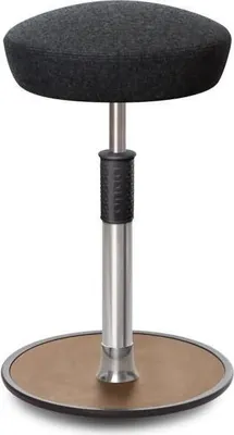 Produktbild von Sitz- Stehhocker Free Tall Hutsitz kvadrat Divina Mel. Anthrazit chr. /Natur.